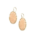 Gold Oval Earrings in Blush, Medium