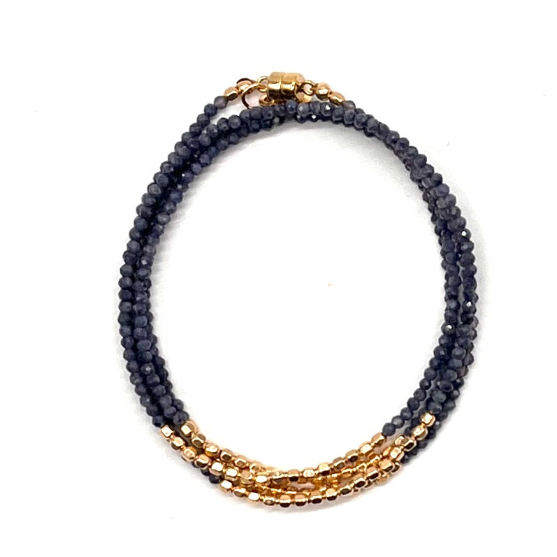 Quadruple Wrap Bracelet - Sapphire