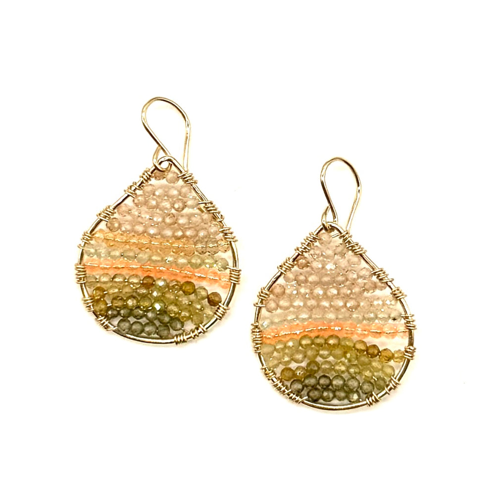 Gold Teardrop Earrings in Golden Fern, Petite-Medium