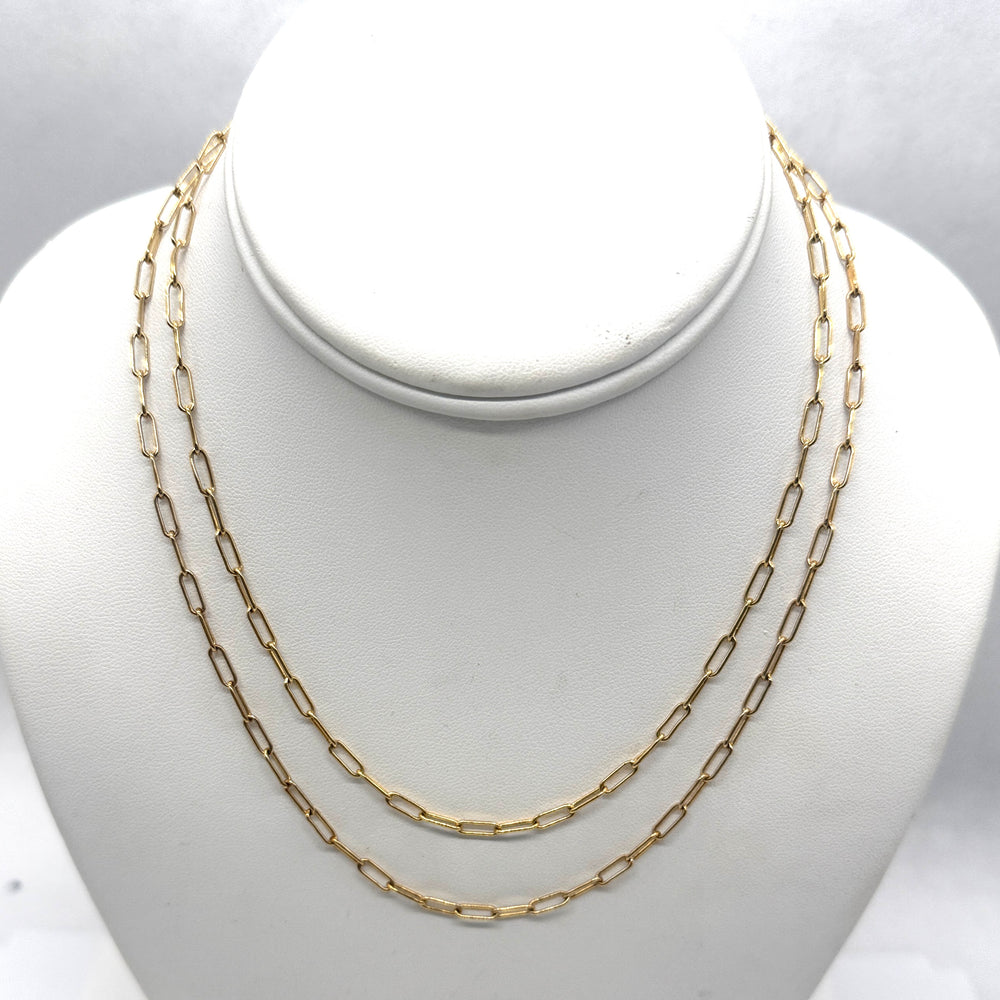 14K Gold Filled Paperclip Chain - 18 inches