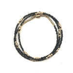 Triple Wrap Bracelet - Olive Pyrite + Gold