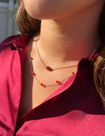 Opal + Gold Chain Necklace in Scarlet
