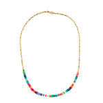 Rainbow Opal Necklace with Gold Nuggets -16”