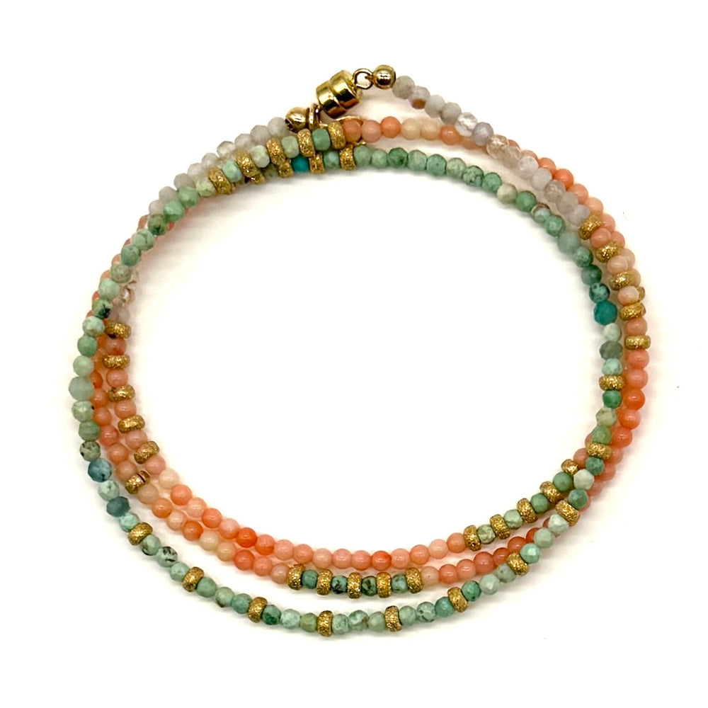 Triple Wrap Bracelet - Ravello + Gold Stardust