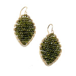 Gold Marquis Earrings in Evergreen, Medium