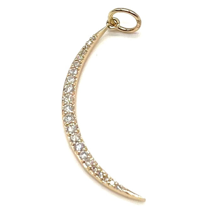 14K Gold + Diamond Moon Necklace