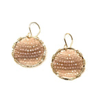 Gold Circle Earrings in Blush Mocha, Medium