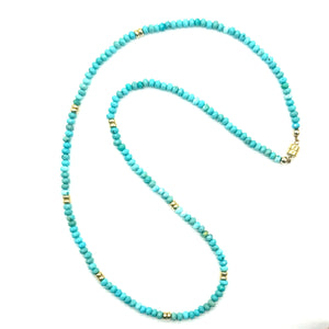 Faceted Turquoise Necklace - 17"