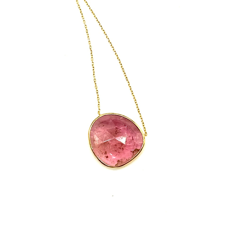 14K Tourmaline Pendant Necklace
