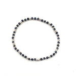 Silver Beaded + Sapphire Bracelet