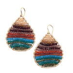 Gold Teardrop Earrings in Sunset Horizon , Medium