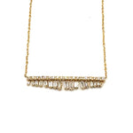 14K Gold + Diamond Baguette Bar Necklace