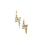 14K Gold + Diamond Lightning Bolt Stud Earrings