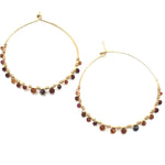 Gold Filled Hoops with Hessonite, Large