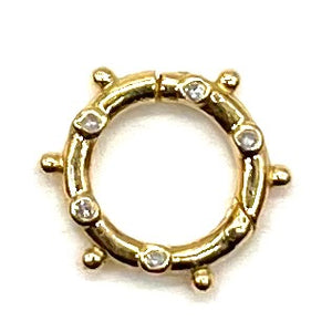 
            
                Load image into Gallery viewer, 14K Gold Wheel Clasp with Diamonds
            
        