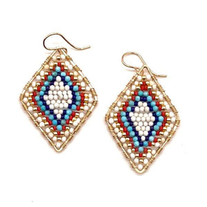 Gold Diamond Shape Earrings in Montauk, Medium