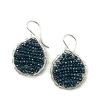 Silver Teardrop Earrings in Gun Metal, Small