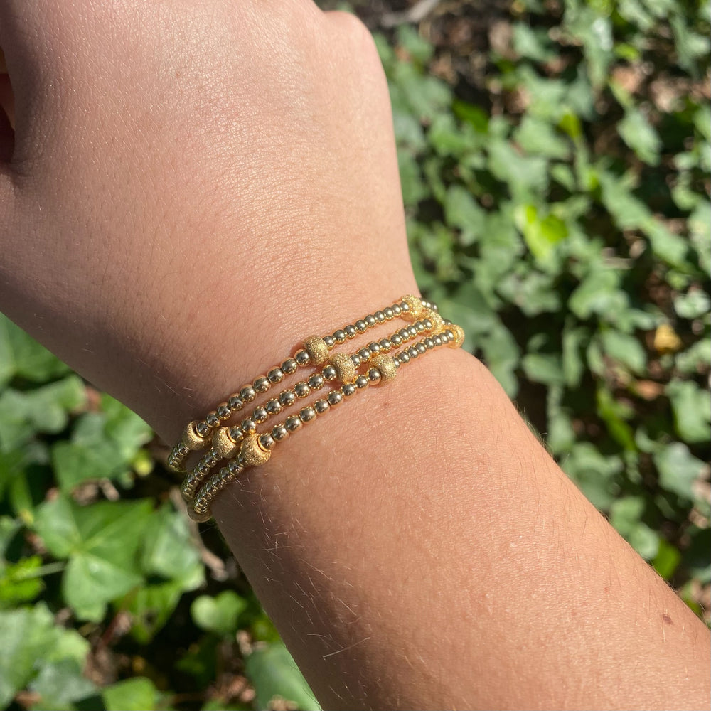 Gold Beaded Stardust Stretch Bracelet-Single