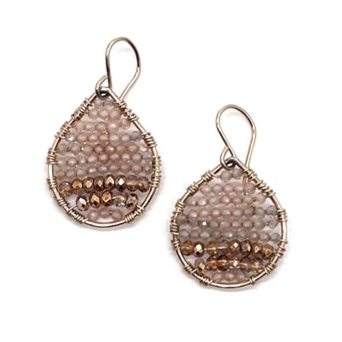 Gold Teardrop Earrings in Galaxy, Small