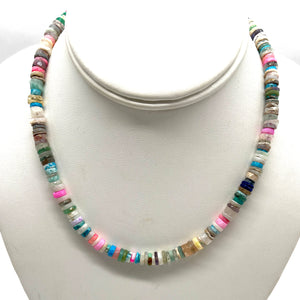 Candy Necklace - Multi Stone w/Gold Toggle Clasp 17”