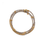 Triple Wrap Bracelet - Labradorite + Gold Stardust