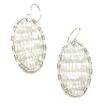 Silver Oval Earrings in Moonstone, Medium