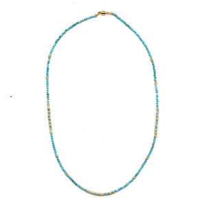 Triple Wrap Bracelet - Turquoise + Gold Stardust, Small
