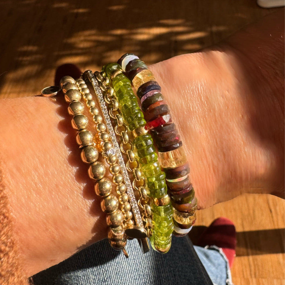 Citrine + Black Opals Magnet Bracelet in Gold