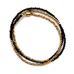 Triple Wrap Bracelet - Navy Goldstone + Gold Pyrite