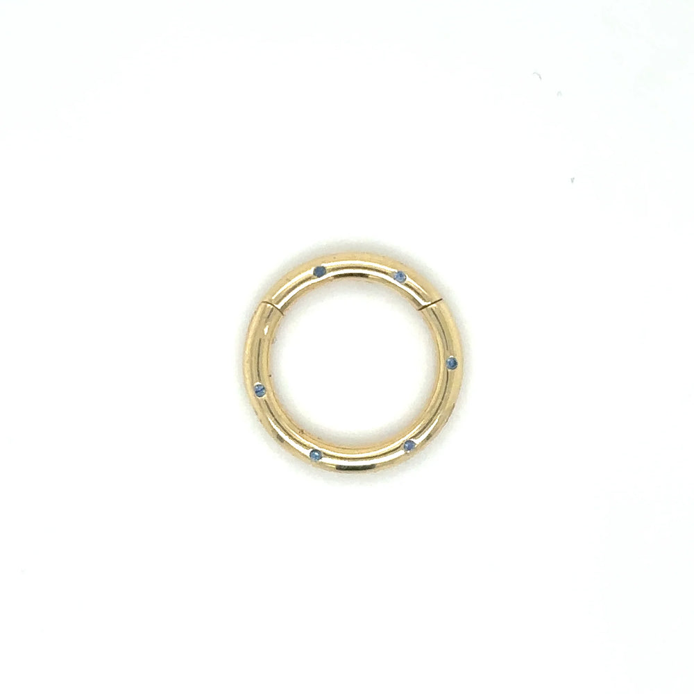 Opal + Tanzanite Necklace w/ 14K Gold Sapphire Round Lock