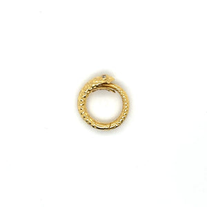 14K Yellow Gold Diamond Eyes Snake Lock