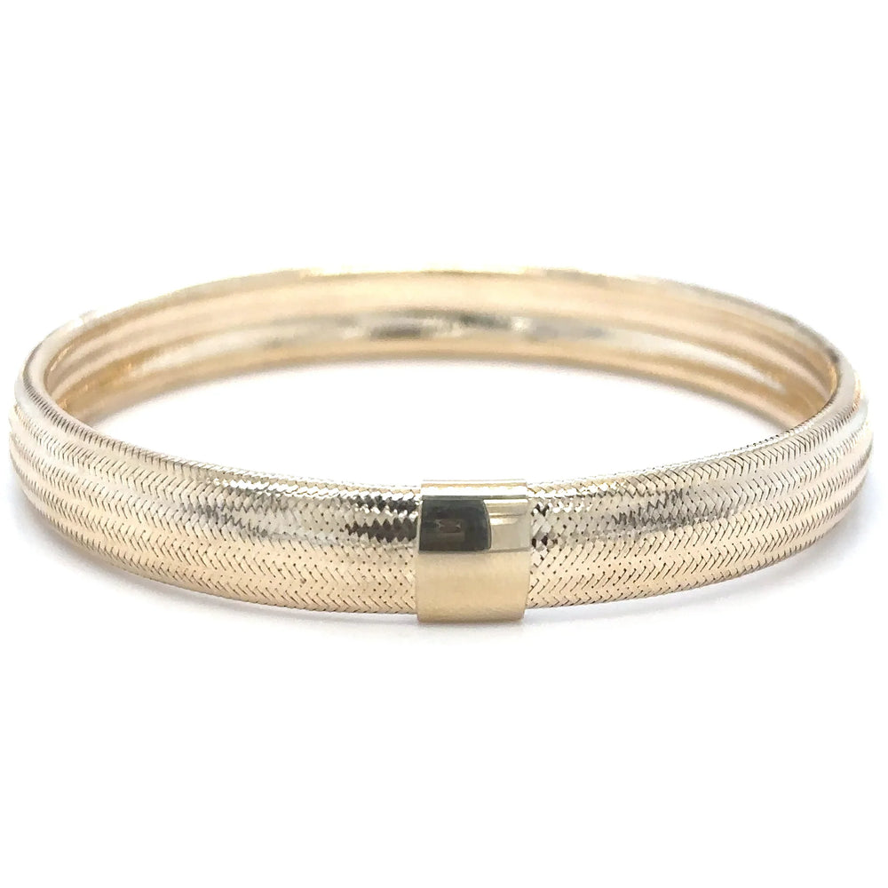 14K Gold Stretch Bangle - 8mm