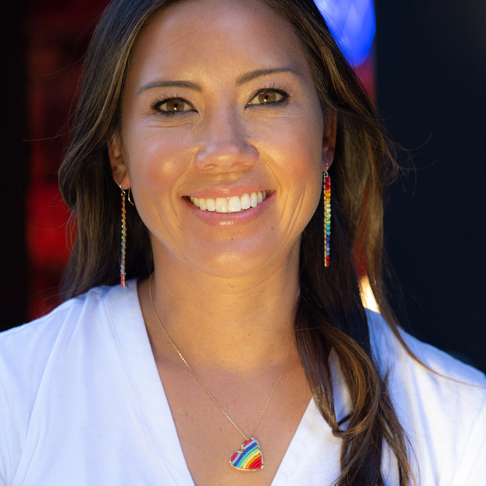 CH x CG Rainbow Love Drop Necklace, Gold