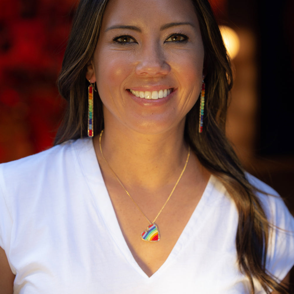 CH x CG Rainbow Love Drop Necklace, Gold