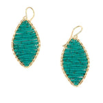 Gold Marquise Earrings in Turquoise, Medium