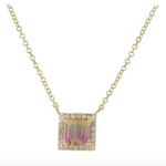 Diamond Tourmaline Necklace in 14k Gold