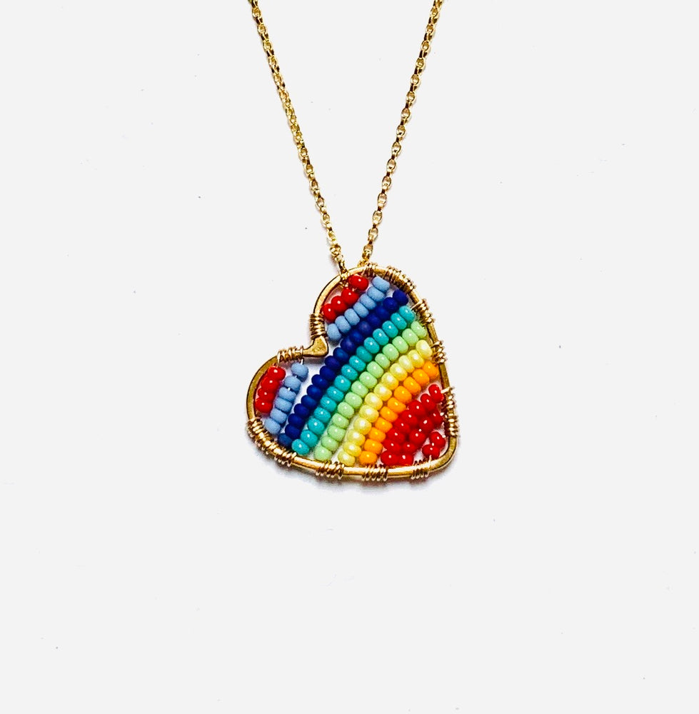 CH x CG Rainbow Love Drop Necklace, Gold