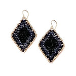 Gold Diamond Shape Earrings- Noir