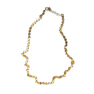 Gold Coin Chain Necklace - 16"
