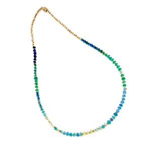 Blue Rainbow Opal Necklace - 16”