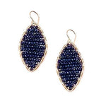 Gold Marquise Earrings in Midnight, Medium