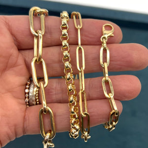 14K Gold Fat Loop Link Bracelet