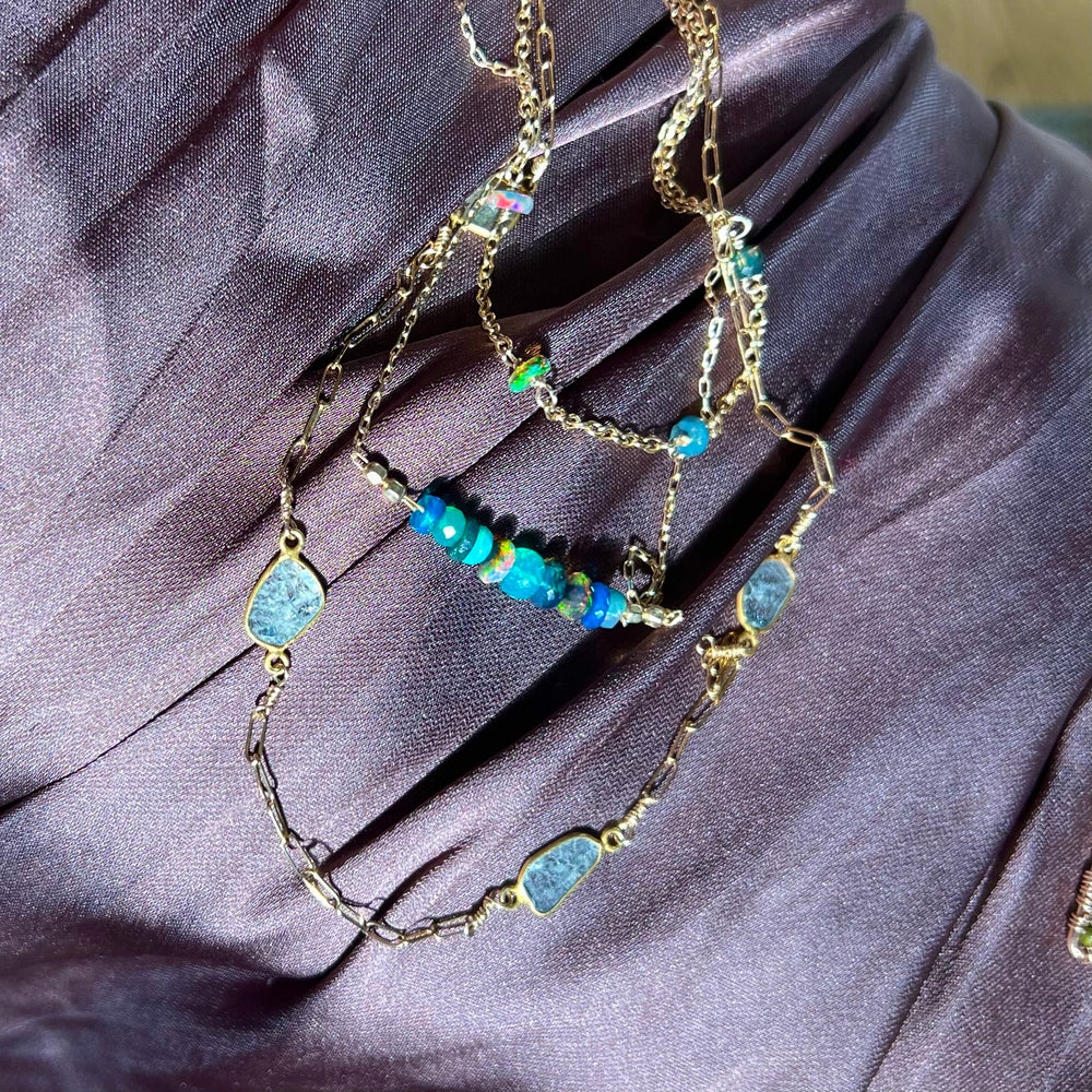 Multi-Stone Opal Suspended Necklace