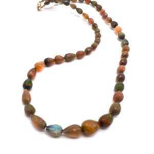 
            
                Load image into Gallery viewer, Teardrop Fire Opal Necklace - 18.5&amp;quot;
            
        