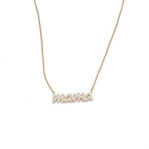 14k gold + diamond “mama” necklace