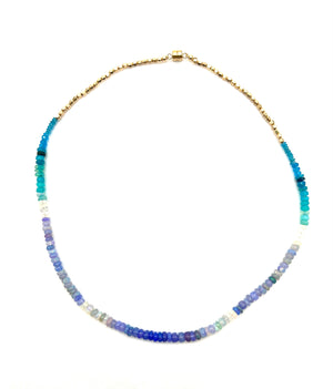 
            
                Load image into Gallery viewer, Fire Opal Necklace in Violet Ombre - 16”
            
        
