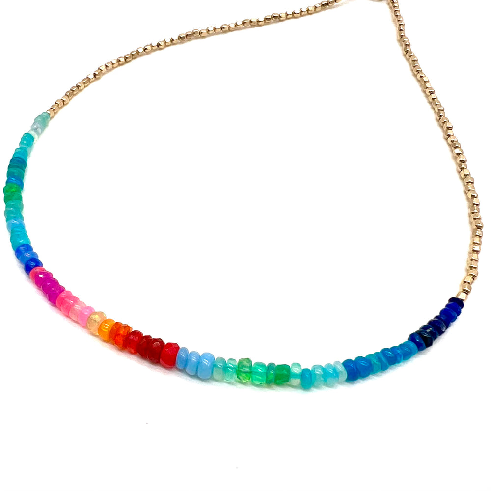 
            
                Load image into Gallery viewer, New Rainbow Opal Necklace - 15.5”
            
        