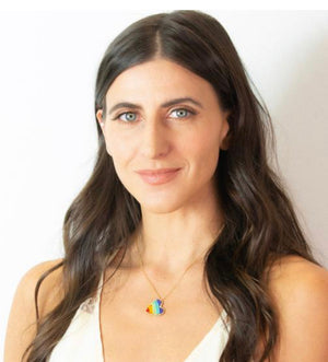 CH x CG Rainbow Love Drop Necklace, Gold